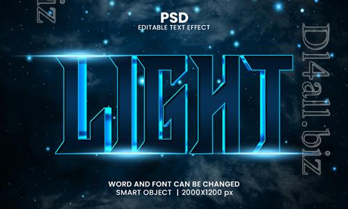 PSD light 3d editable photoshop text effect style with modern background