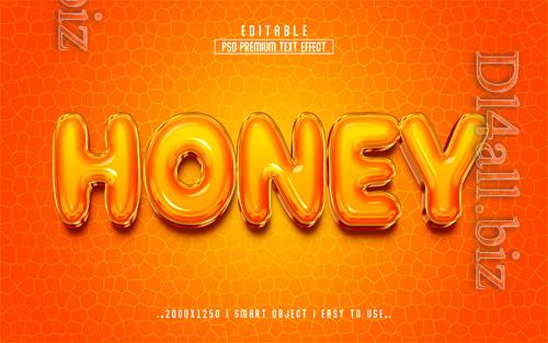 PSD honey 3d editable text effect style template