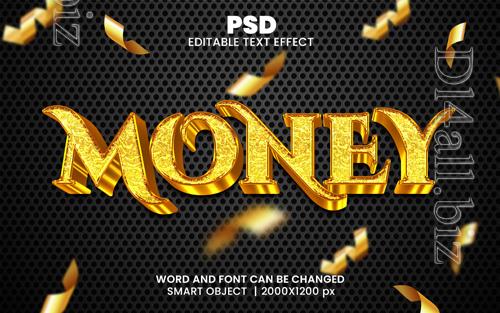 PSD money luxury 3d editable photoshop text effect style with modern background