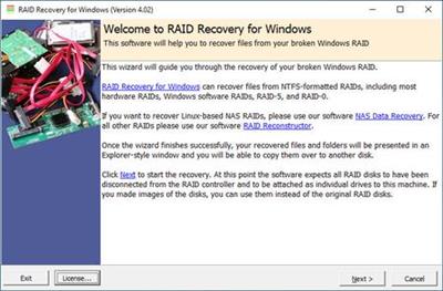 Runtime RAID Recovery for Windows 4.02