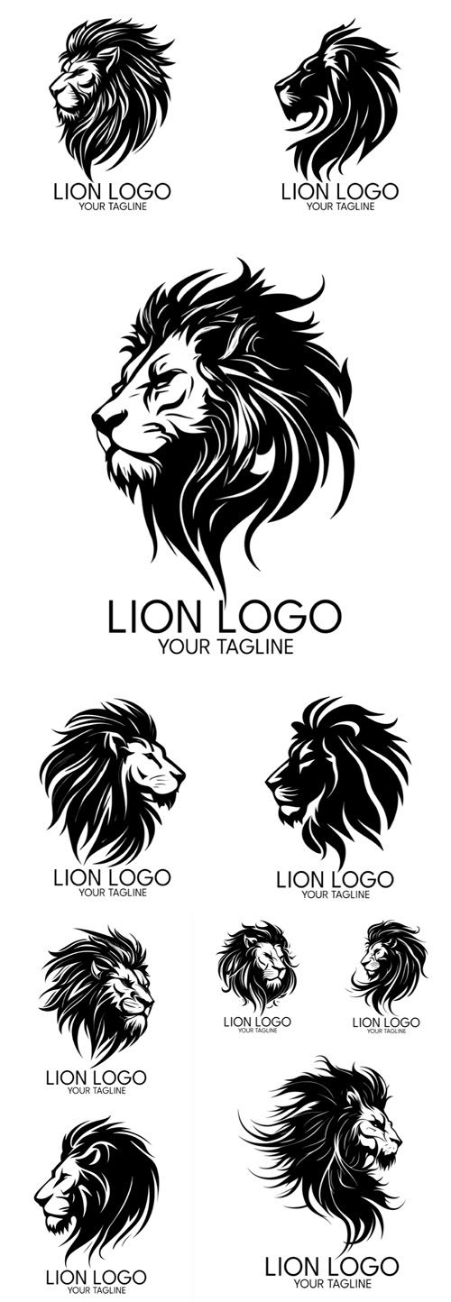 Lion logo silhouette art vector template 