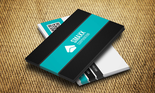 Psd Business card black with blue in metal holder mockup modern design
 