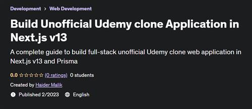 Build Unofficial Udemy clone Application in Next.js v13