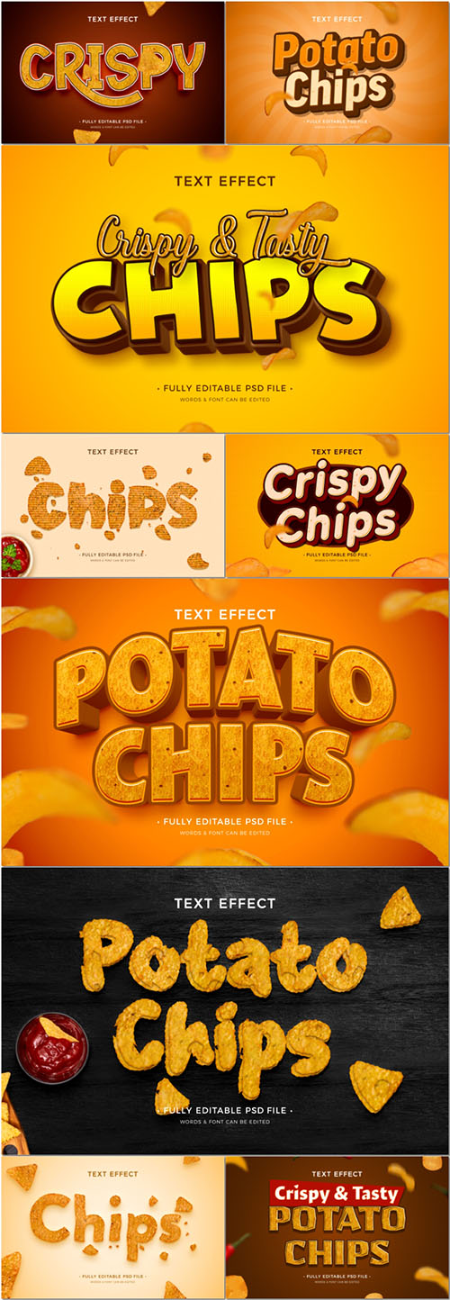 PSD chips style text effect