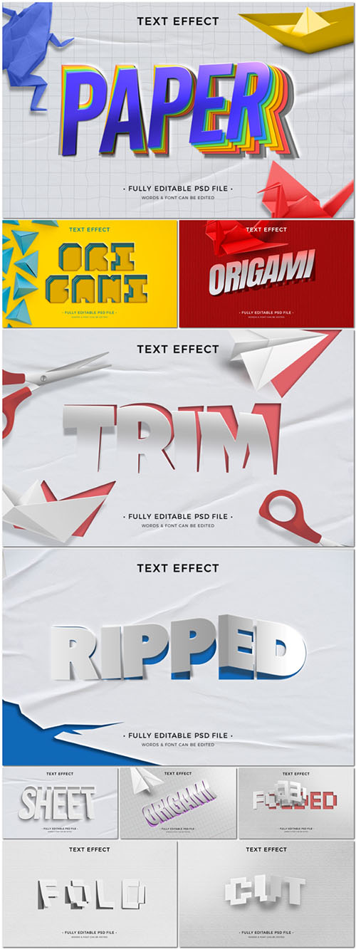 PSD origami style text effect
