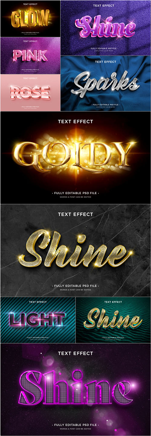PSD shine style text effect
