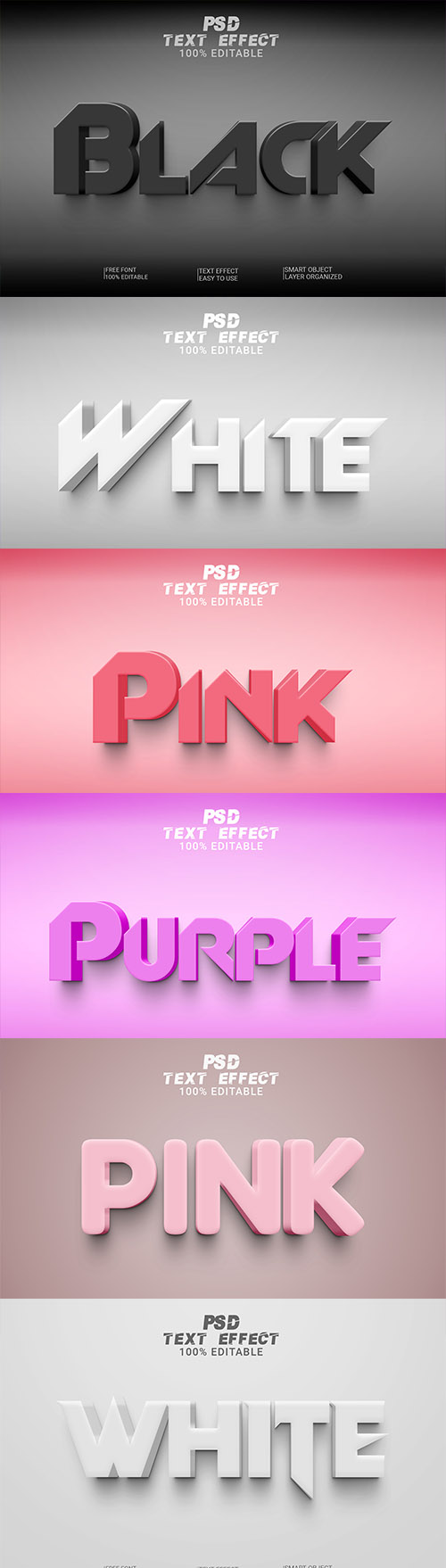 Psd style text effect editable design template set vol 216 