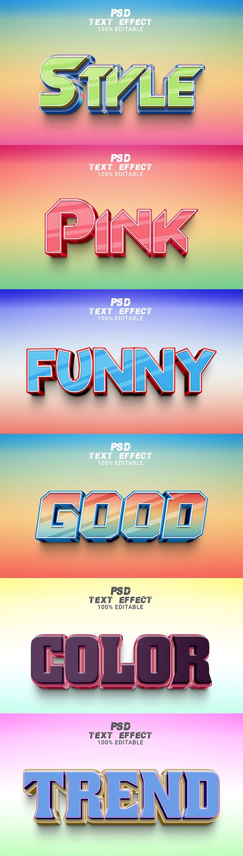 Psd style text effect editable design template set vol 221 