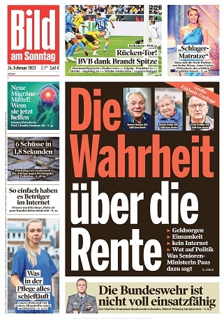 Bild am Sonntag vom 26 Februar 2023