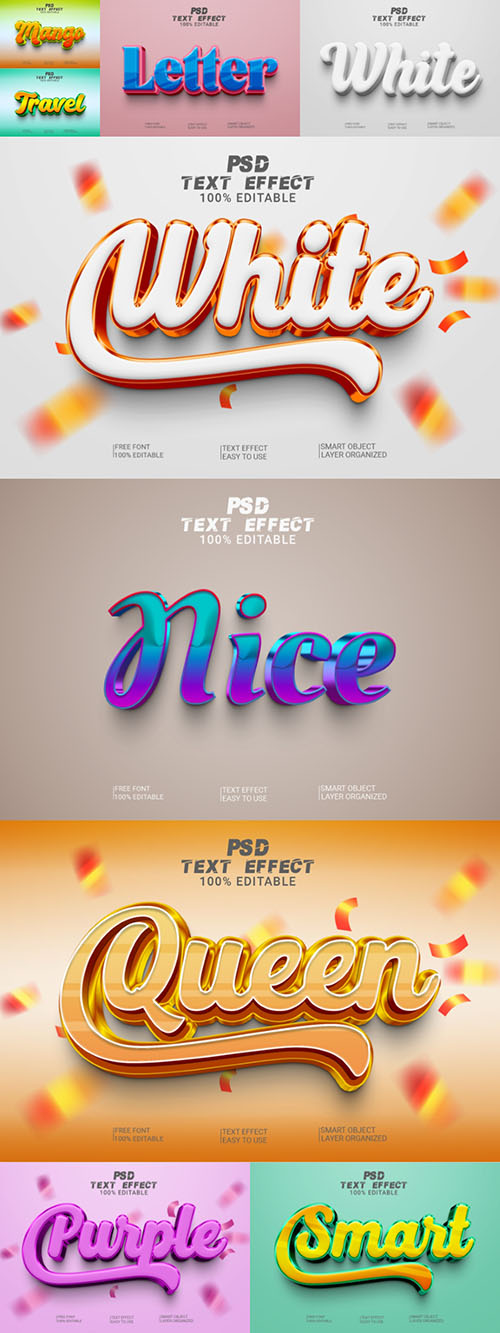 Psd style text effect editable design template set vol 220 