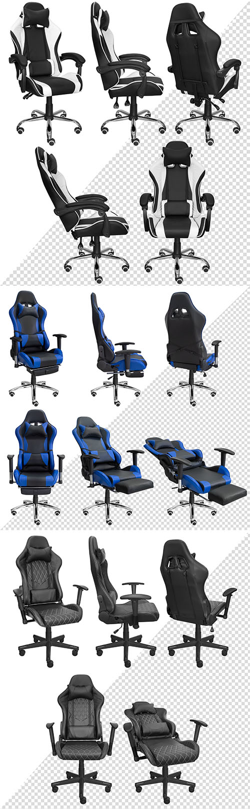 Gaming computer chair with adjustment design template psd