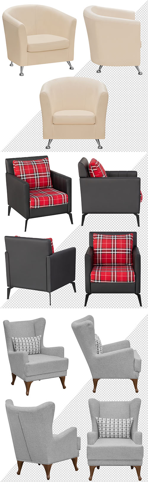 Upholstered armchair for the office or at home design template psd