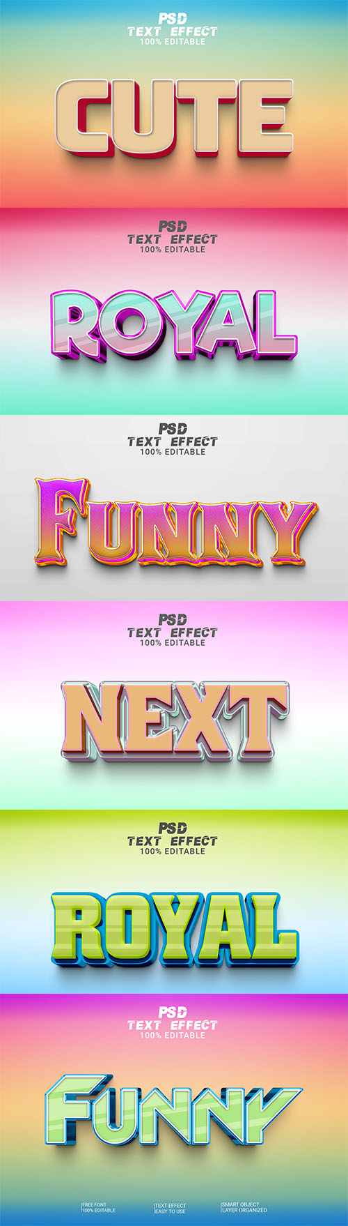 Psd style text effect editable design template set vol 219 