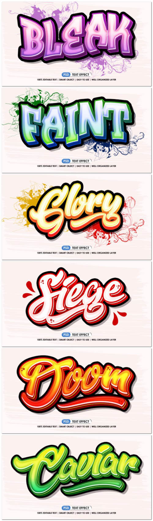 Psd style text effect editable design set vol 228 
