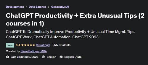 ChatGPT Productivity + Extra Unusual Tips (2 courses in 1)