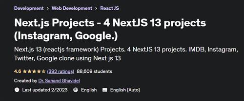 Next.js Projects - 4 NextJS 13 projects (Instagram, Google.)