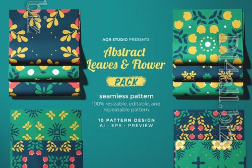 Abstract Leaves & Floral - Seamless Pattern Design  Collection