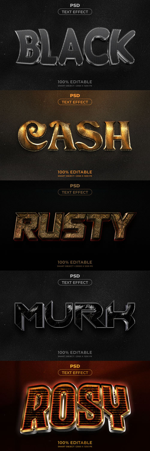 Psd style text effect editable design
 collection vol 266 