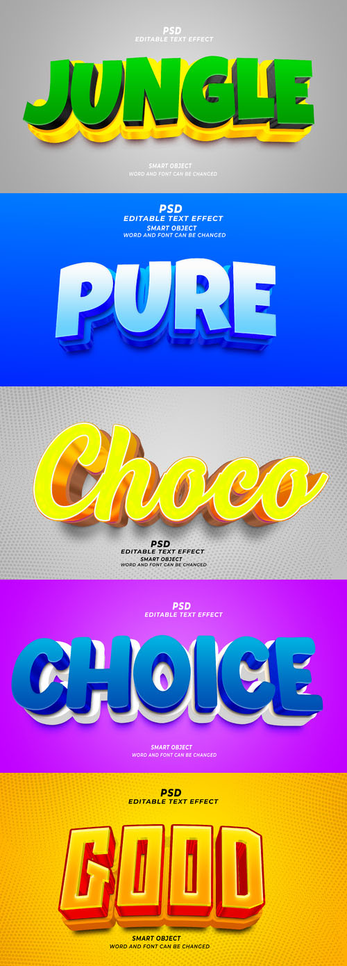 Psd style text effect editable set vol 272 
