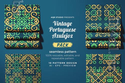 Vintage Portuguese Azulejoz - Seamless Pattern Design  Collection