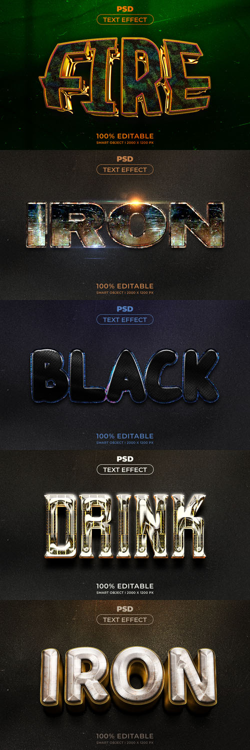 Psd style text effect editable design
 collection vol 270 