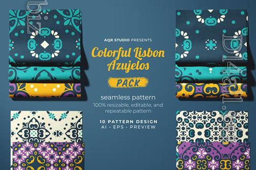 Colorful Lisbon Azujelos - Seamless Pattern Design  Collection