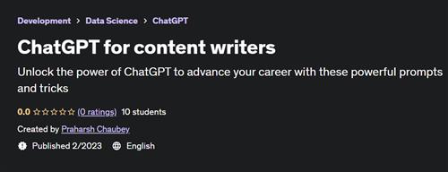 ChatGPT for content writers –  Download Free