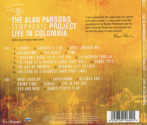 The Alan Parsons Symphonic Project - Live In Colombia (2016) [2CD]Lossless