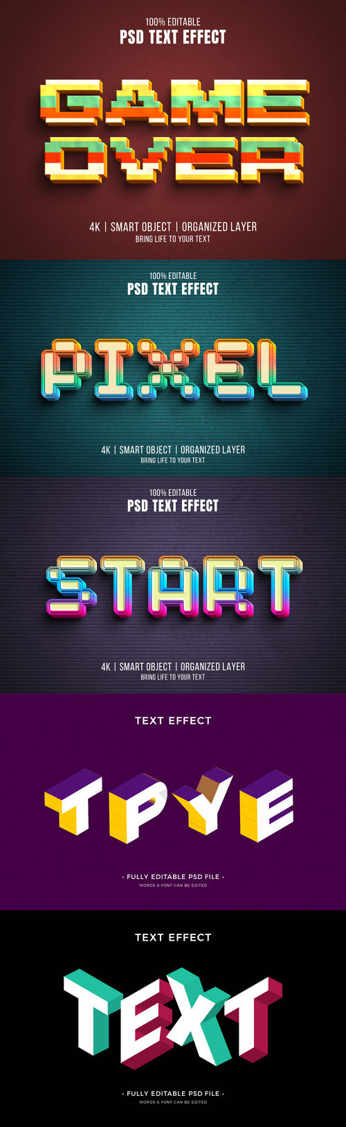 Psd style text effect editable design
 collection vol 264 