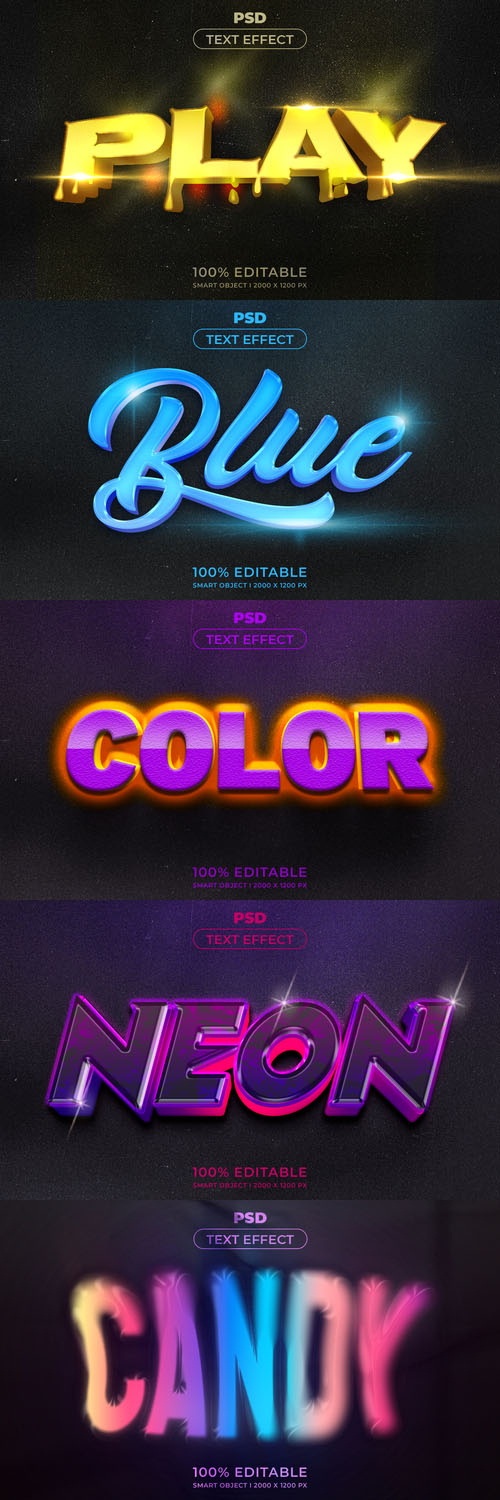 Psd style text effect editable design
 collection vol 269 