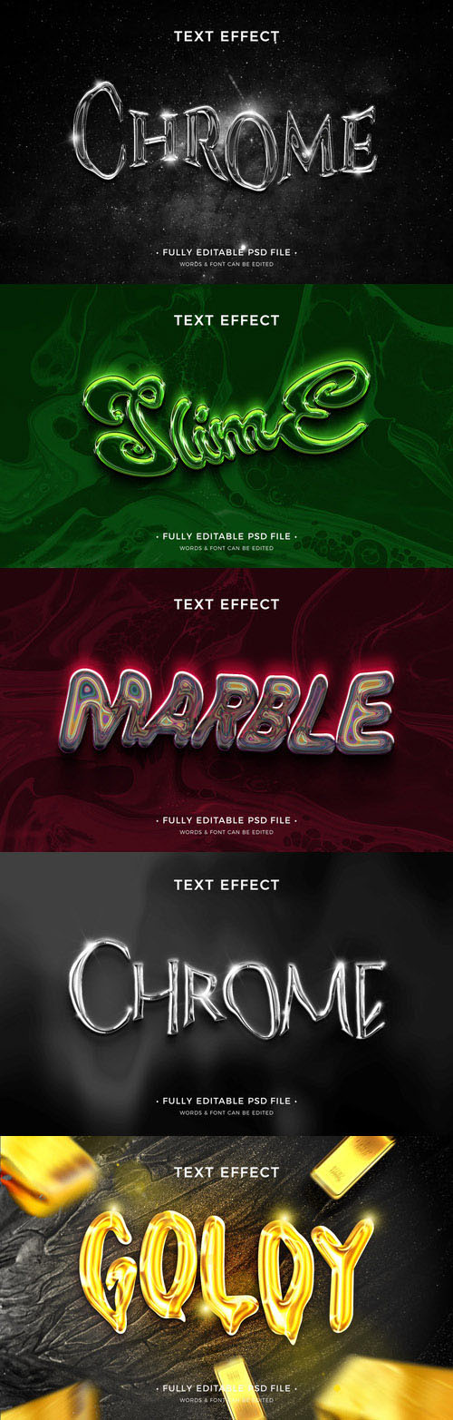 Psd style text effect editable set vol 286 