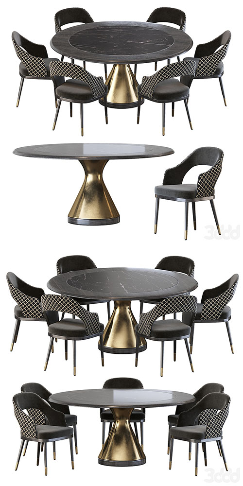 Stainless Steel Chair and Dolly Tonin Casa table