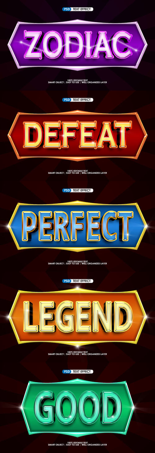 Psd style text effect editable set vol 282 