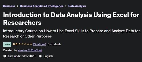 Introduction to Data Analysis Using Excel for Researchers