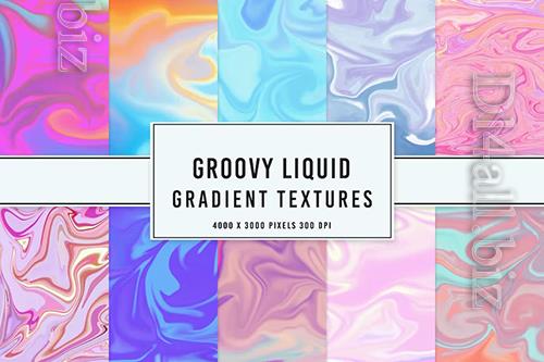 Groovy Liquid Gradient Textures Design