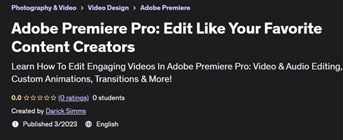 Adobe Premiere Pro Edit Like Your Favorite Content Creators –  Download Free