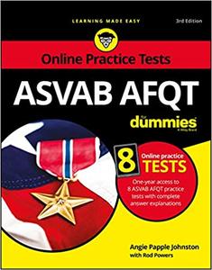 ASVAB AFQT For Dummies Book + 8 Practice Tests Online Ed 3