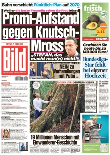 Bild Zeitung vom 03. März 2023