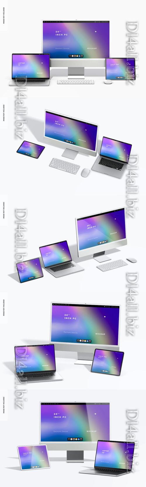 Apple multi devices psd template mockup design