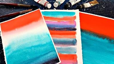 Beginner Watercolor: Vibrant, Energetic Abstract  Colorfields