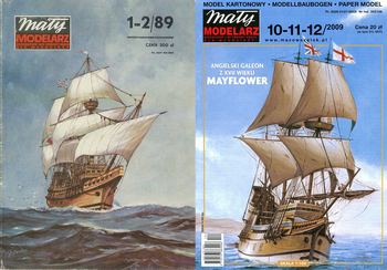 Galeon z XVII wieku Mayflower (Maly Modelarz 1989-01/02 и 2009-10/12)