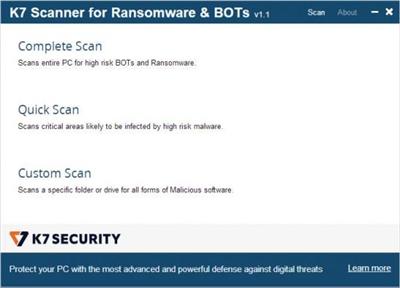 K7 Scanner for Ransomware & BOTs  1.0.0.315