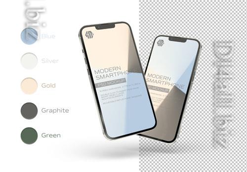 PSD mobile phone isolated on white mockup
