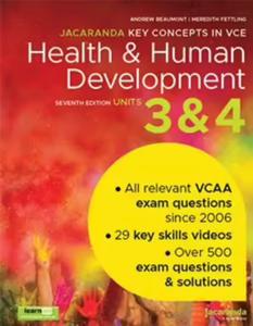 Jacaranda Key Concepts in VCE Health & Human Development VCE Units 3 and 4, 7th Edition