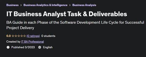 IT Business Analyst Task & Deliverables
