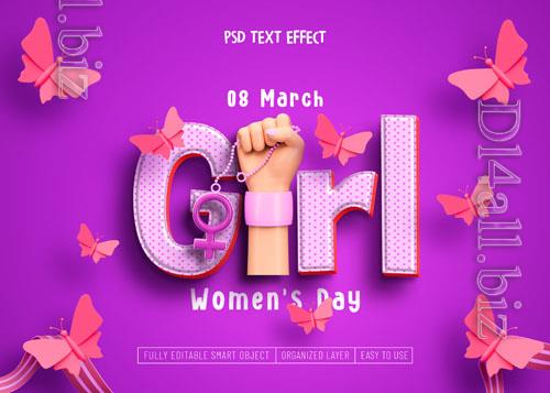 PSD womens day premium text effect design