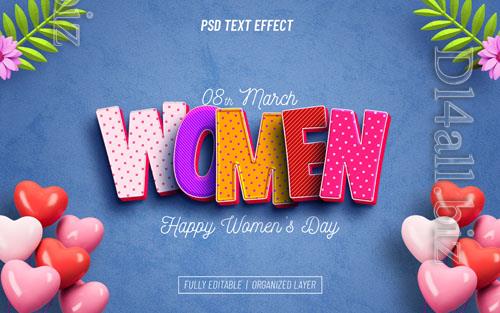 Womens day premium text effect psd design