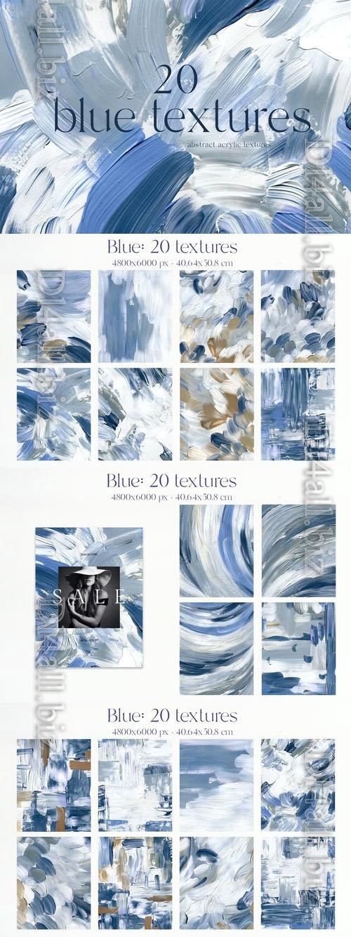 Blue white abstract acrylic design textures bright
