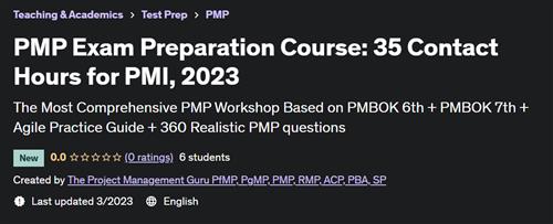 PMP Exam Preparation Course 35 Contact Hours for PMI, 2023