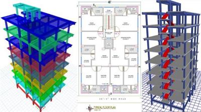 ETABS Professional Course with 10 Story Building  Design